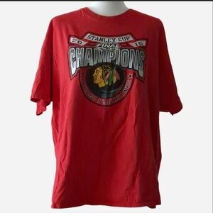 CHICAGO BLACKHAWKS 2015 STANLEY CUP CHAMPIONS Hockey NHL Red T-Shirt Mens 2X